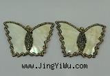 CGP297 45*65mm butterfly pearl shell pendants wholesale