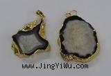 CGP3010 30*40mm - 35*45mm freeform druzy agate pendants