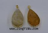 CGP3016 28*50mm flat teardrop fossil coral pendants wholesale