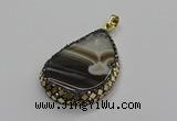 CGP3046 30*45mm - 35*60mm flat teardrop druzy agate pendants