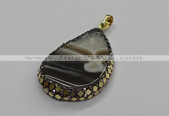 CGP3046 30*45mm - 35*60mm flat teardrop druzy agate pendants