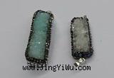 CGP3101 15*45mm - 15*55mm rectangle druzy agate pendants