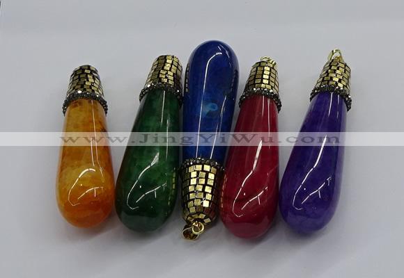 CGP3161 20*75mm - 20*80mm teardrop agate gemstone pendants