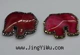CGP3173 50*55mm elephant agate gemstone pendants wholesale