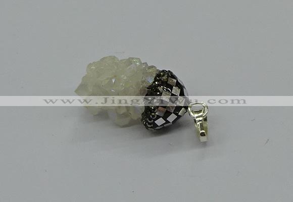 CGP3180 15*20mm - 15*35mm nuggets plated druzy quartz pendants