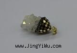 CGP3181 15*20mm - 15*35mm nuggets plated druzy quartz pendants