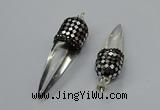 CGP3212 10*45mm - 15*55mm sticks white crystal pendants