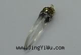 CGP3221 12*45mm - 15*55mm sticks white crystal pendants