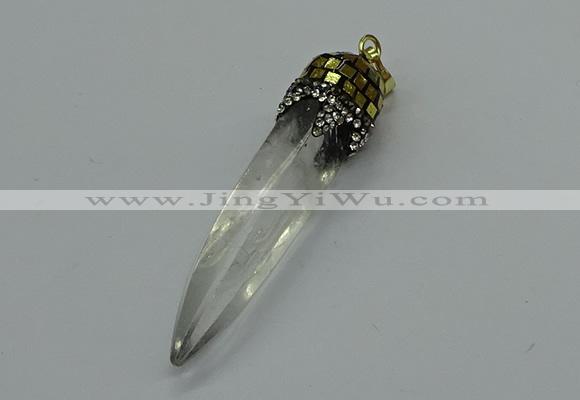 CGP3221 12*45mm - 15*55mm sticks white crystal pendants
