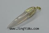 CGP3226 12*45mm - 15*65mm sticks rose quartz pendants