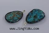 CGP3284 40*50mm - 45*55mm faceted freeform ocean agate pendants