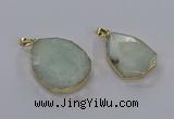 CGP3340 25*35mm - 30*40mm faceted freeform blue sponge quartz pendants