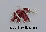 CGP3348 35*60mm elephant druzy agate pendants wholesale