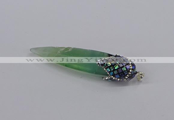 CGP3357 15*50mm - 16*65mm sticks fluorite gemstone pendants