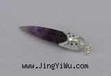 CGP3365 15*50mm - 16*65mm sticks amethyst gemstone pendants