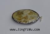 CGP3405 35*50mm faceted oval agate pendants wholesale