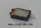 CGP3432 30*45mm - 28*60mm freeform druzy citrine pendants