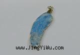 CGP3504 22*60mm - 25*65mm feather fossil coral pendants