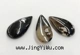 CGP3522 30*55mm - 35*60mm flat teardrop sakura agate slab pendants