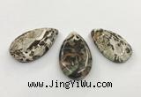 CGP3536 25*40mm - 28*48mm flat teardrop ocean agate slab pendants