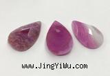 CGP3564 35*55mm faceted flat teardrop agate pendants wholesale