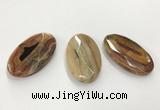 CGP3568 32*50mm faceted oval agate pendants wholesale