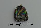CGP377 30*40mm - 35*45mm freeform plated white crystal pendants