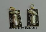CGP385 20*40mm rectangle pearl pendants wholesale