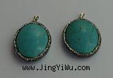 CGP405 30*40mm - 35*45mm oval turquoise pendants wholesale