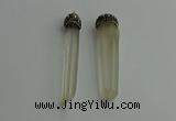 CGP407 10*55mm - 15*65mm sticks white crystal pendants wholesale