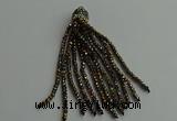 CGP427 2*3mm faceted rondelle handmade chinese crystal tassel pendants