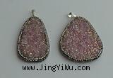 CGP572 30*45mm - 40*50mm freeform crystal glass pendants wholesale