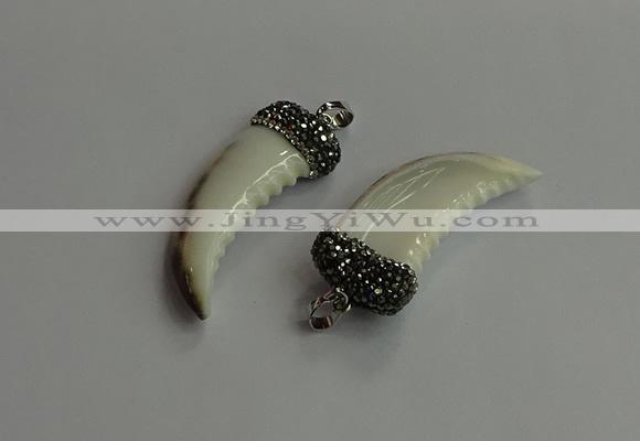 CGP700 15*45mm horn ammolite pendants jewelry wholesale