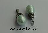 CGP715 15*25mm - 15*30mm teardrop shell pearl pendants wholesale