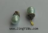 CGP716 15*25mm - 15*30mm teardrop shell pearl pendants wholesale