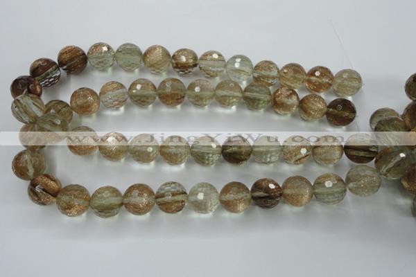 CGQ29 15.5 inches 18mm faceted round gold sand quartz beads