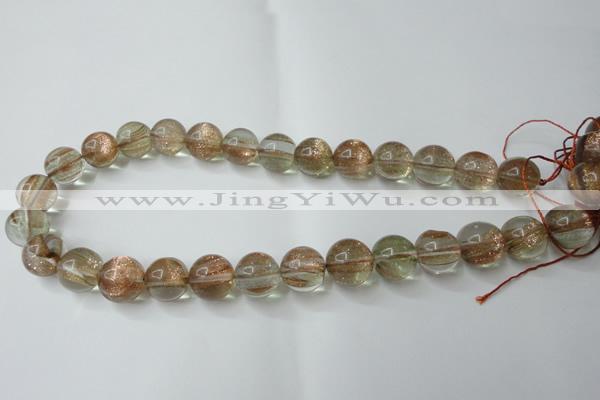 CGQ62 15.5 inches 16mm round gold sand quartz beads wholesale