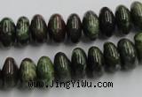 CGR05 16 inches 6*12mm rondelle green rain forest stone beads wholesale