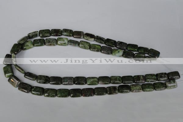 CGR34 15.5 inches 10*14mm rectangle green rain forest stone beads