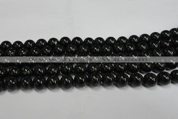 CGS404 15.5 inches 12mm round green goldstone beads wholesale