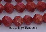 CGS452 15.5 inches 8mm faceted nuggets goldstone beads wholesale