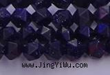 CGS456 15.5 inches 6mm faceted nuggets goldstone beads wholesale