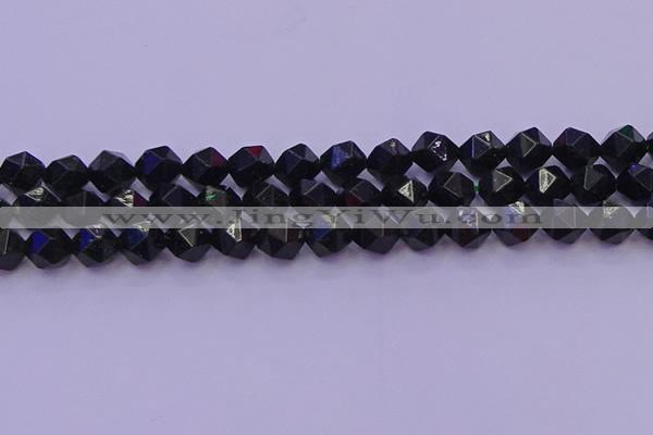 CGS463 15.5 inches 10mm faceted nuggets green goldstone beads