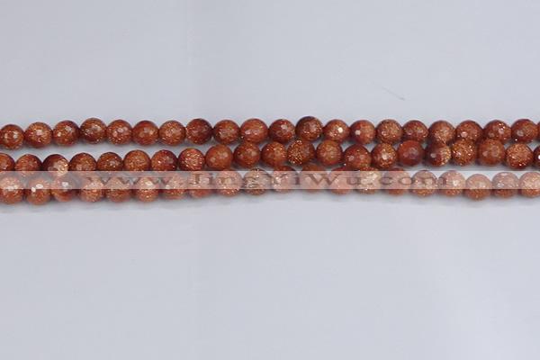CGS471 15.5 inches 6mm faceted round goldstone beads wholesale