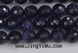CGS479 15.5 inches 6mm faceted round blue goldstone beads
