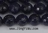 CGS481 15.5 inches 10mm faceted round blue goldstone beads