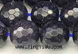 CGS496 15 inches 8mm faceted round blue goldstone beads