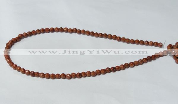 CGS57 15.5 inches 6mm faceted round goldstone beads wholesale