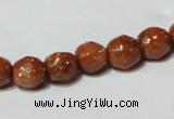 CGS58 15.5 inches 8mm faceted round goldstone beads wholesale