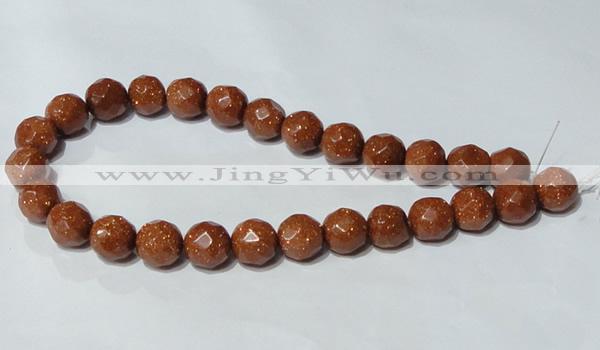 CGS61 15.5 inches 14mm faceted round goldstone beads wholesale